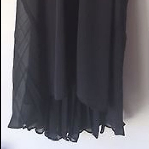 NWOT Kenneth Cole Chiffon Keyhole Neck High Low Pleated Mesh - Picture 3 of 8